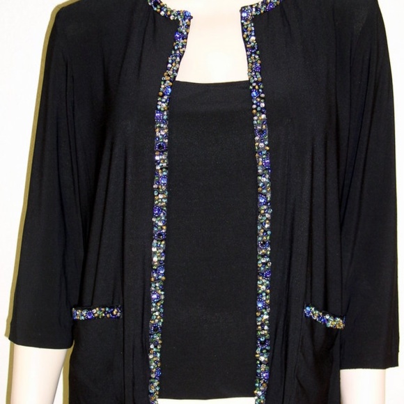 NWT Alex Evenings Black Size M Jacket & Shell - Picture 2 of 6